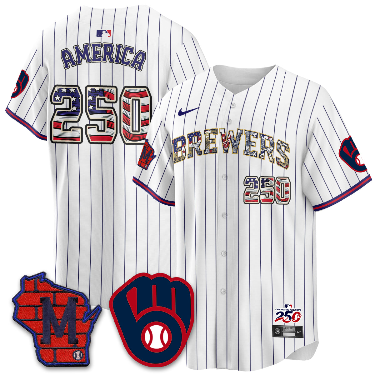 Milwaukee Brewers 2026 Independence Day USA Vapor Limited Jersey - Stitched-Cuztomshoes