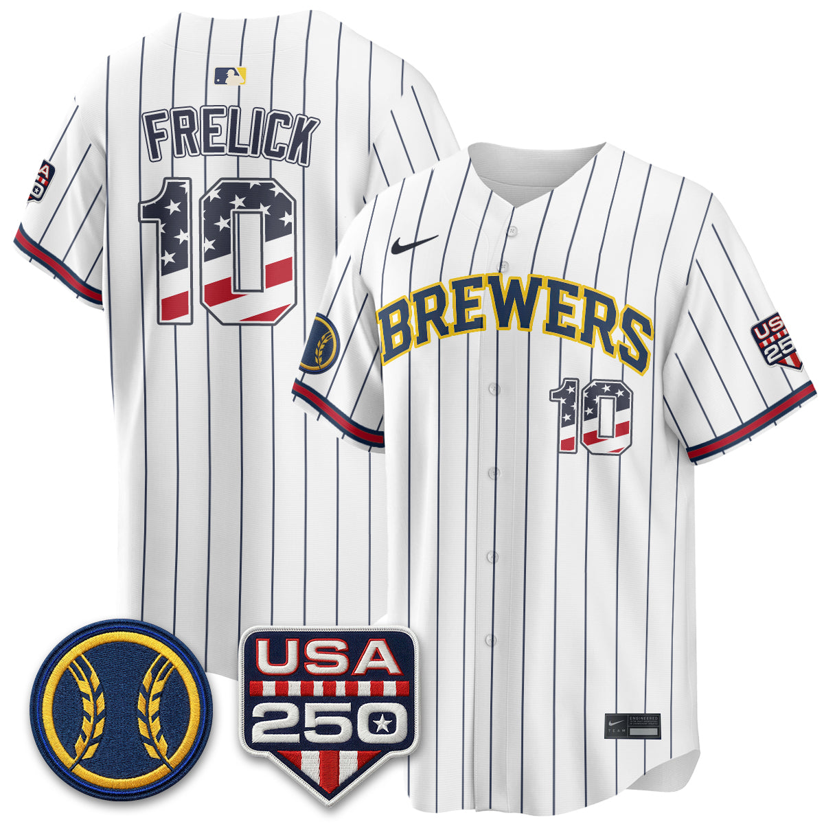 Milwaukee Brewers Fourth of July Vapor Limited Jersey - Stitched-Cuztomshoes