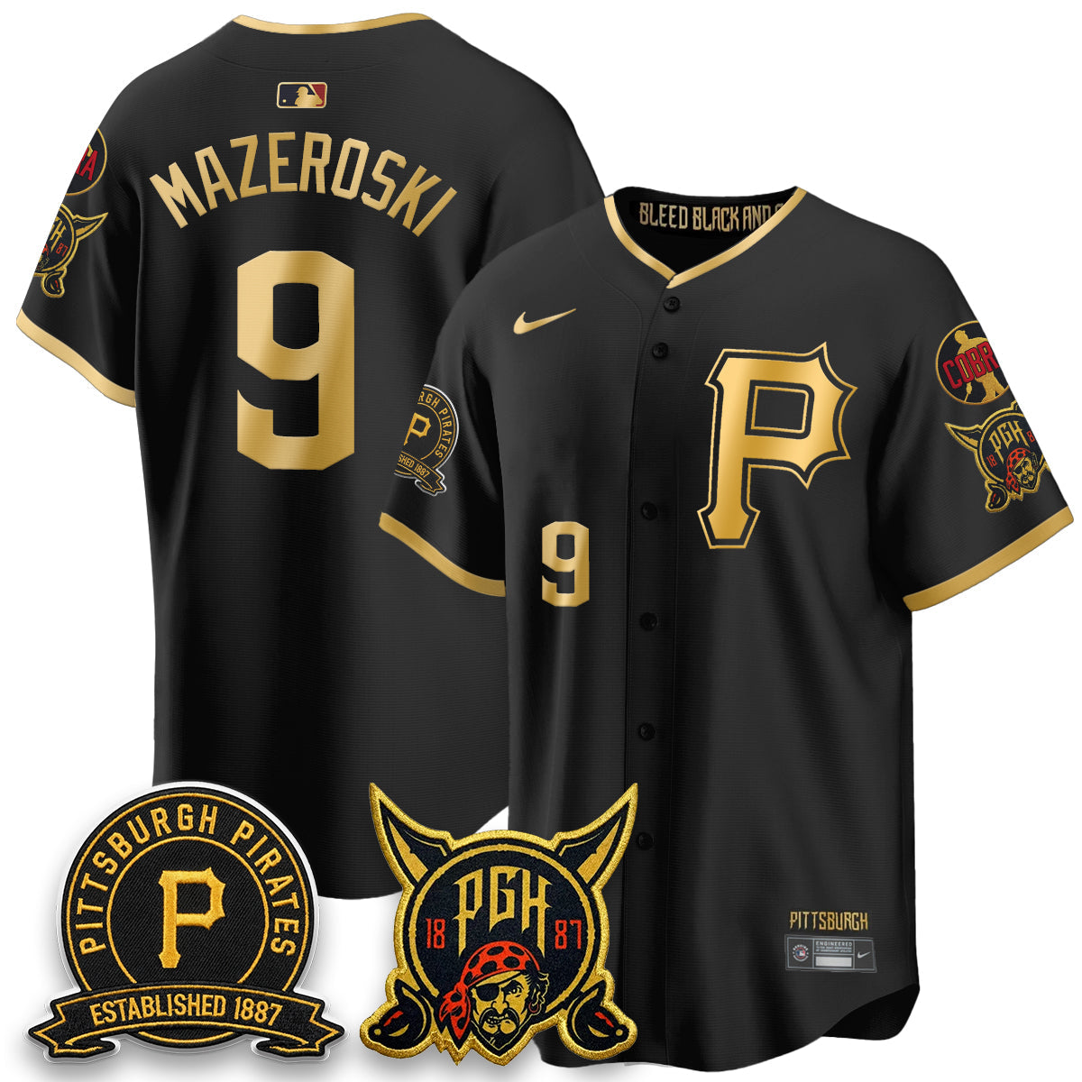 Pittsburgh Pirates Vapor Limited Jersey - Cobra & Est 1887 Patch - Stitched