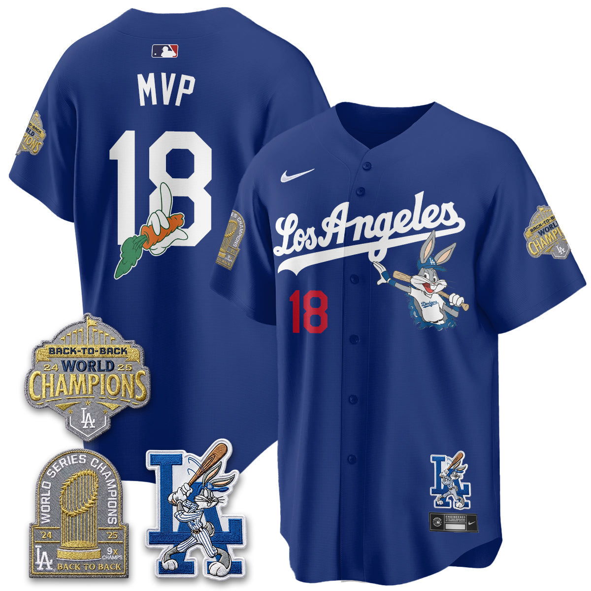 Los Angeles Dodgers Bunny Vapor Limited Jersey - Stitched-Cuztomshoes