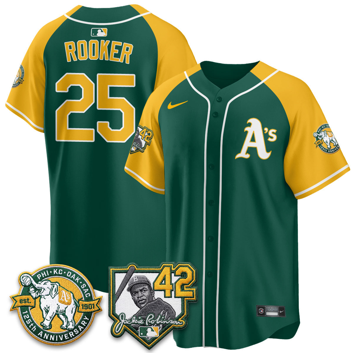 Athletics 2026 Jackie Robinson Day - Celebrating 125 Years Limited Vapor Jersey - Stitched-Cuztomshoes