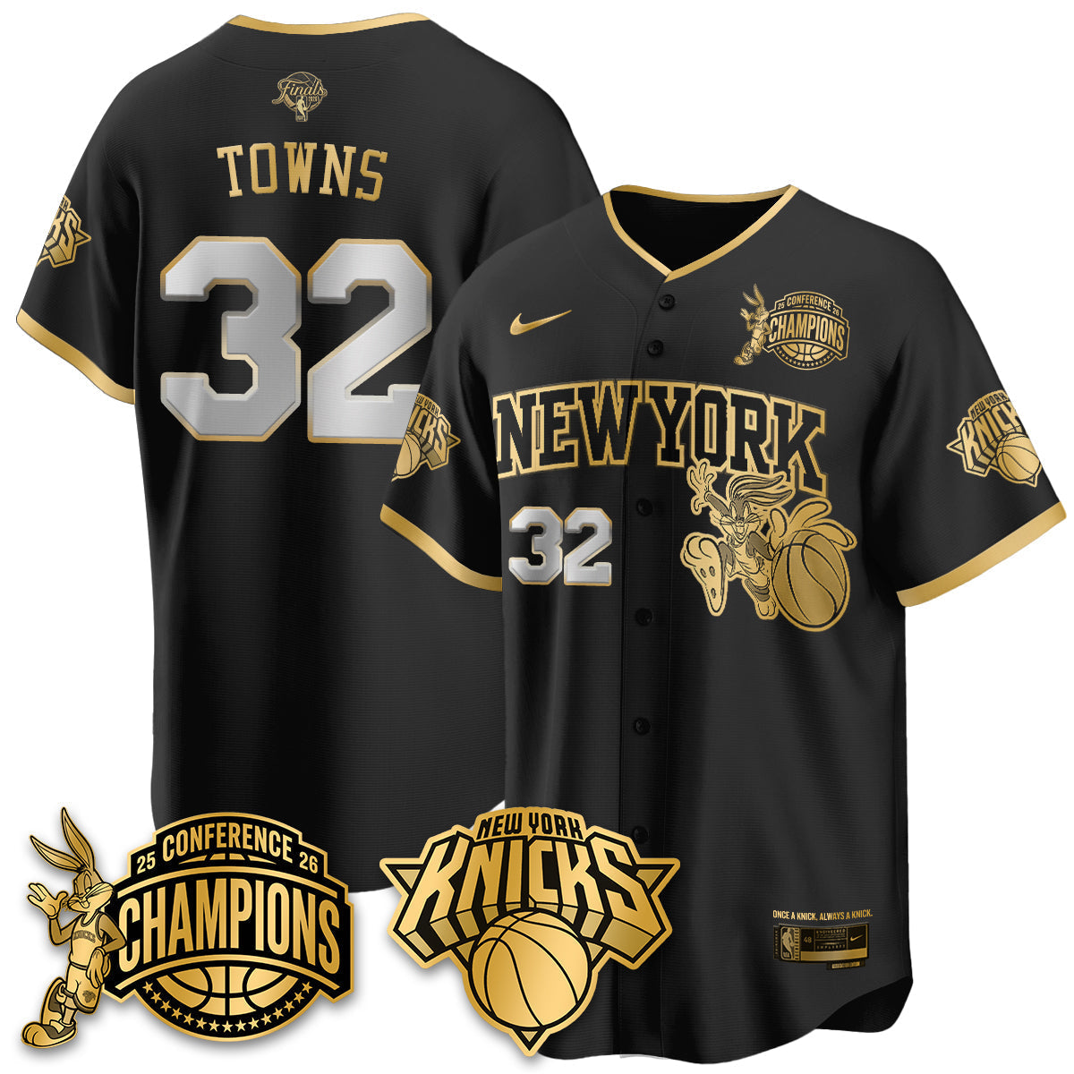 New York Knicks 2026 Basketball Finals x Bunny Vapor Jersey V2- Stitched-Cuztomshoes