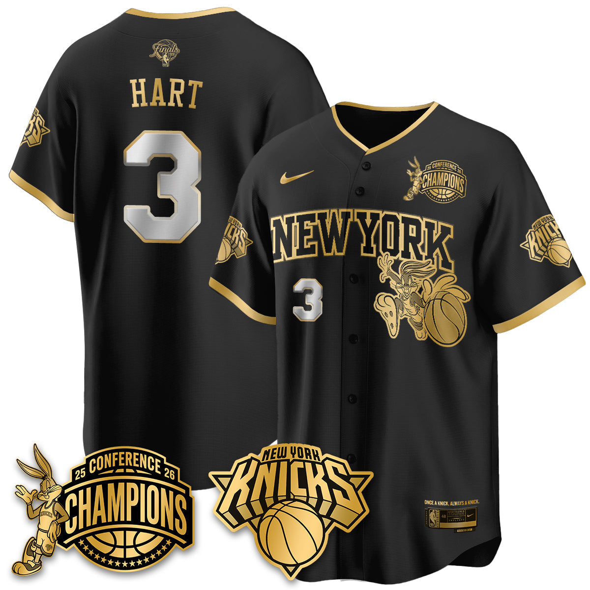 New York Knicks 2026 Basketball Finals x Bunny Vapor Jersey V2- Stitched-Cuztomshoes