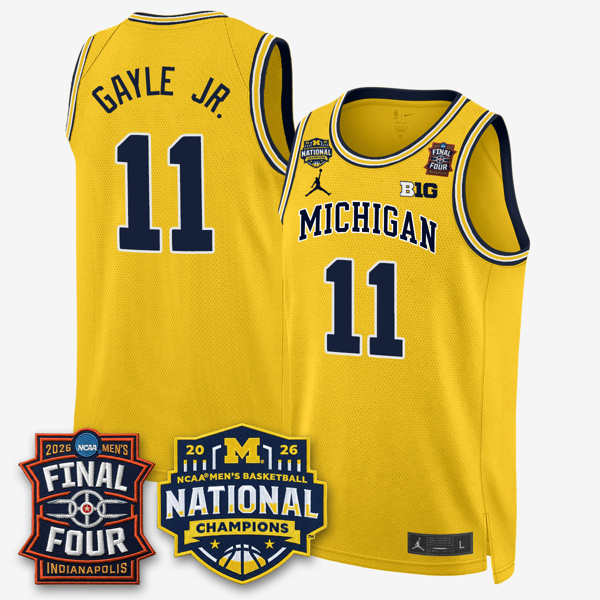 Michigan Wolverines 2026 Men's Basketball Champions Limited Jersey - Stitched-Cuztomshoes