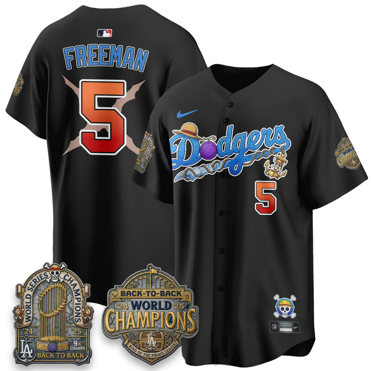 Los Angeles Dodgers x OP Japanese Cartoon Vapor Limited Jersey V2- Stitched-Cuztomshoes