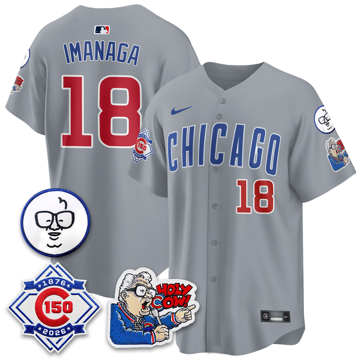 Chicago Cubs 150th Anniversary Harry Caray Holy Cow Vapor Premier Limited Jersey - Stitched V2-Cuztomshoes