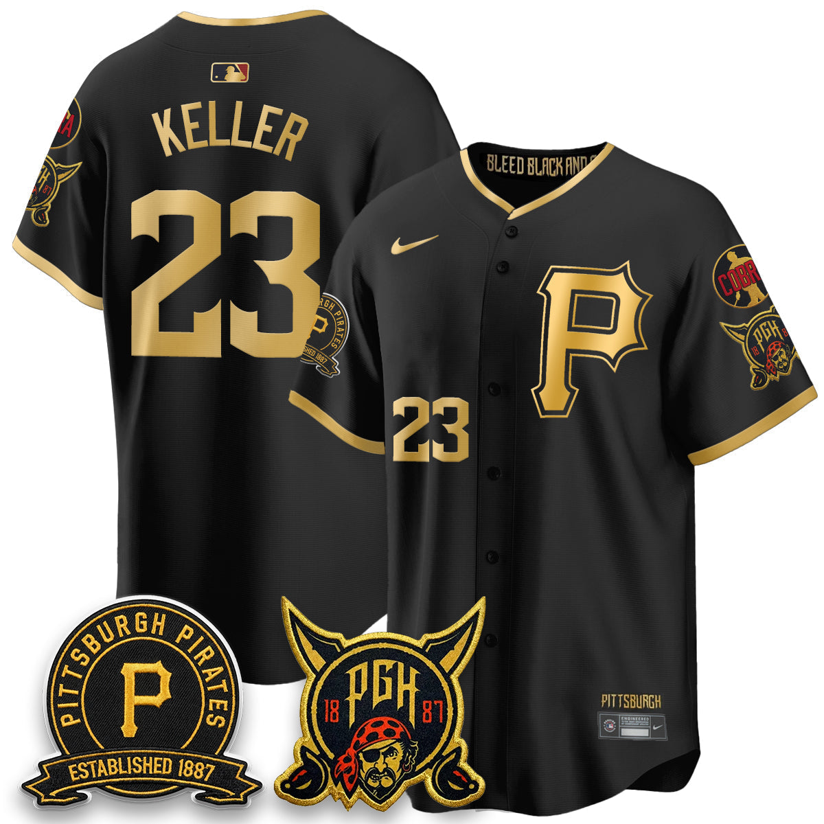 Pittsburgh Pirates Vapor Limited Jersey - Cobra & Est 1887 Patch - Stitched