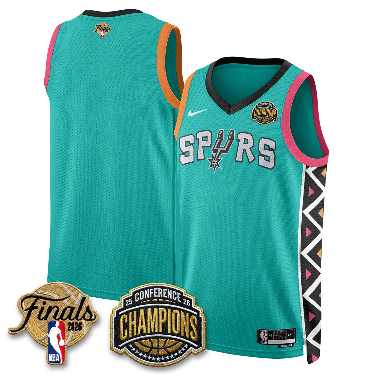San Antonio Spurs 2026 Basketball  Western Conference Champions Vapor City Edition Jersey - Stitched