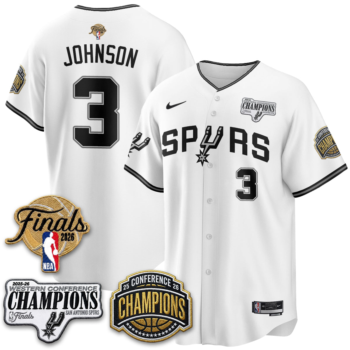 San Antonio Spurs 2026 Basketball Finals Vapor Jersey - Stitched
