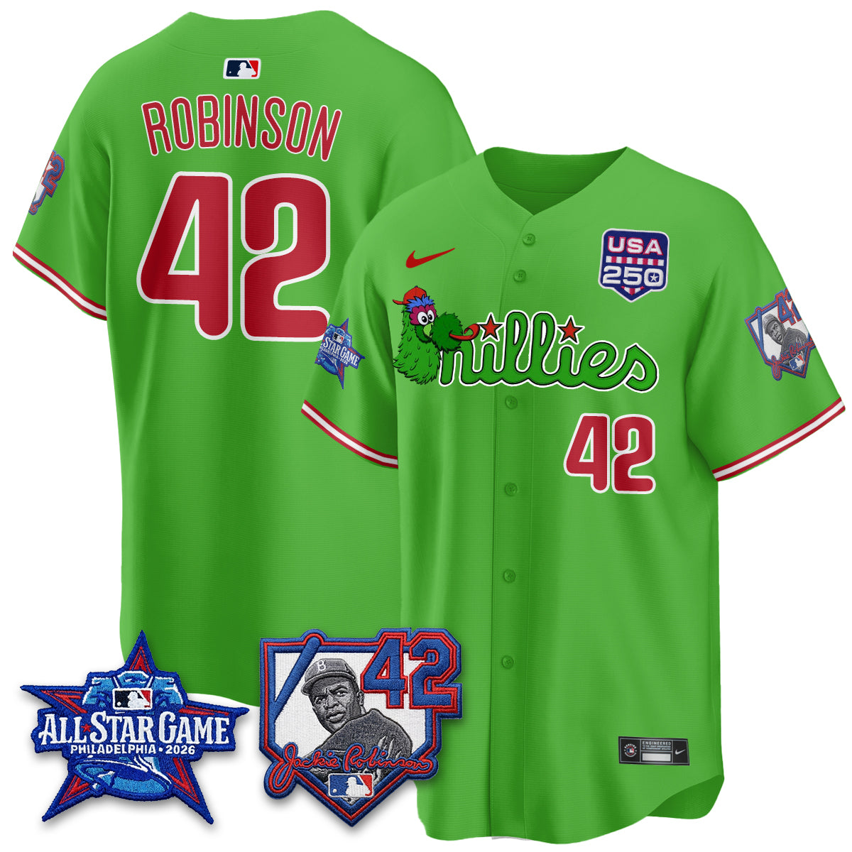 Philadelphia Phillies Phanatic 2026 New Era & 250th USA Vapor Limited Jersey - All Star Game - Stitched