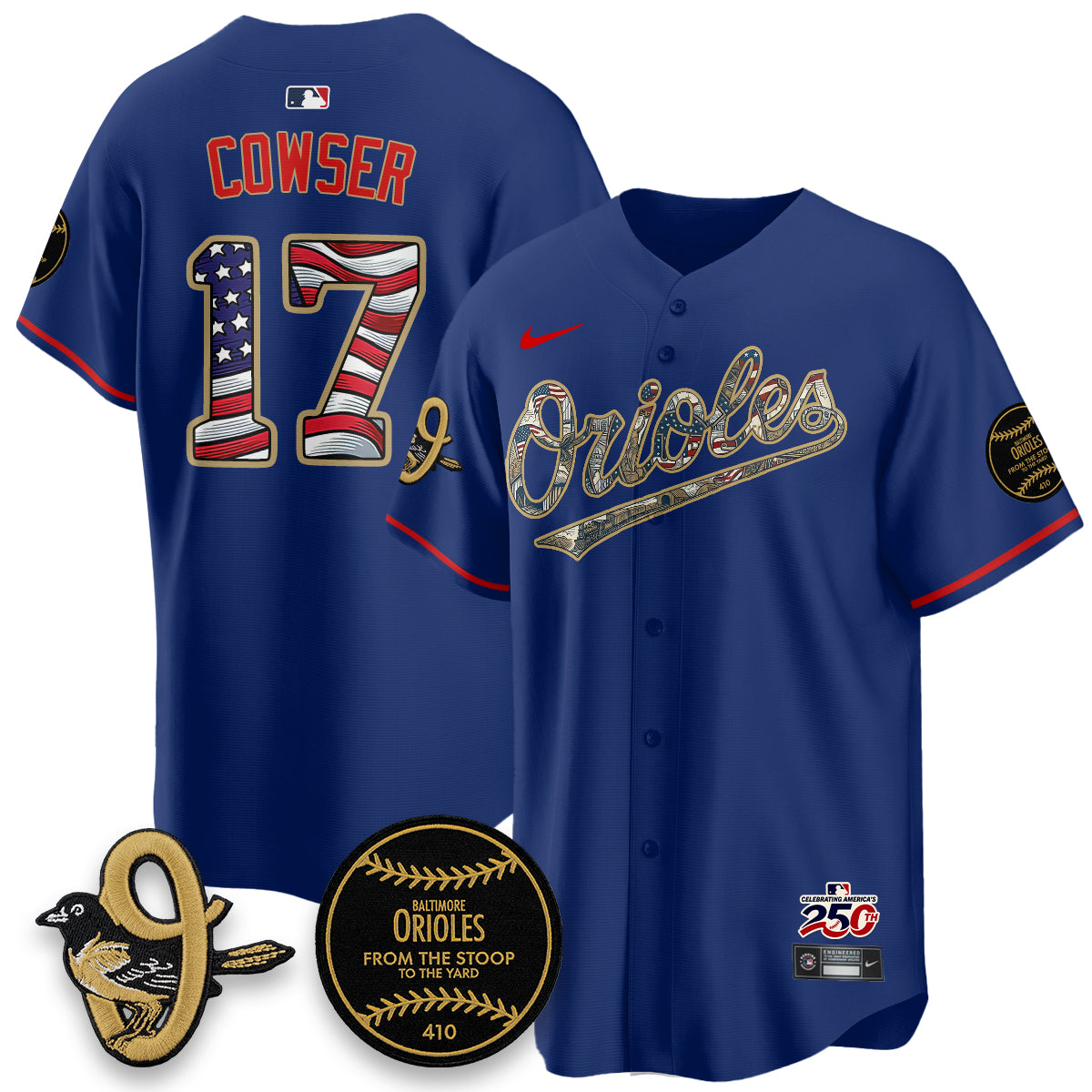 Baltimore Orioles 2026 Independence Day USA Vapor Limited Jersey - Stitched-Cuztomshoes
