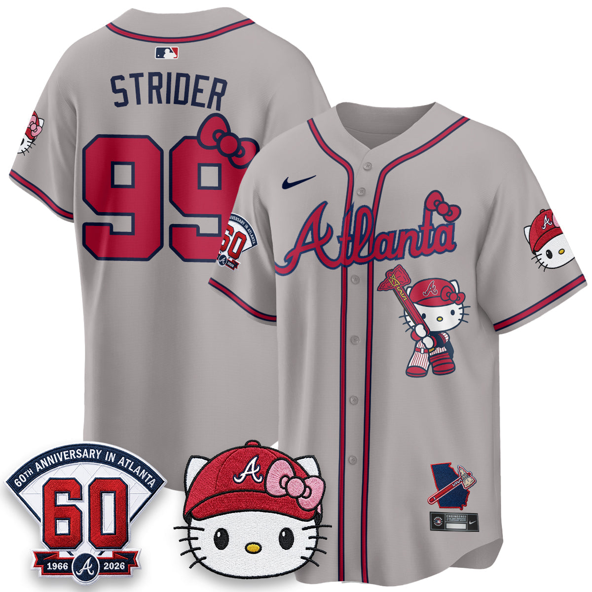 Atlanta Braves x Meow KT 2026 Vapor Limited Jersey - Stitched-Cuztomshoes