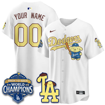 Los Angeles Dodgers Pompompurin Edition Vapor Custom Jersey - Stitched