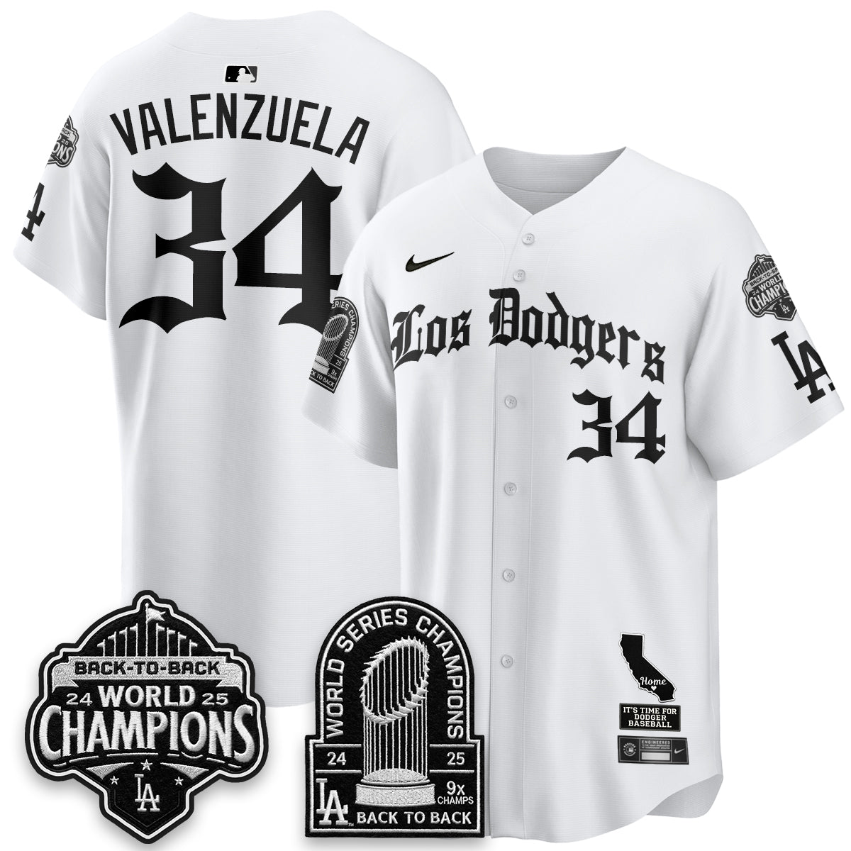 Los Angeles Dodgers World Series Champions Vapor Premier Limited Gothic Edition Jersey - Stitched-Cuztomshoes