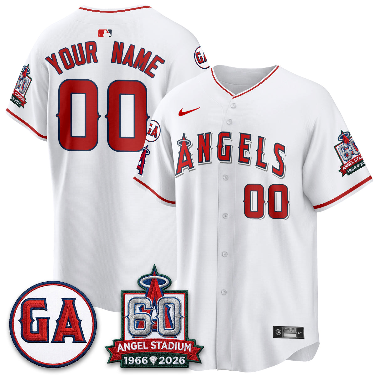 Los Angeles Angels 60th Anniversary Vapor Custom Jersey - Stitched V3-Cuztomshoes