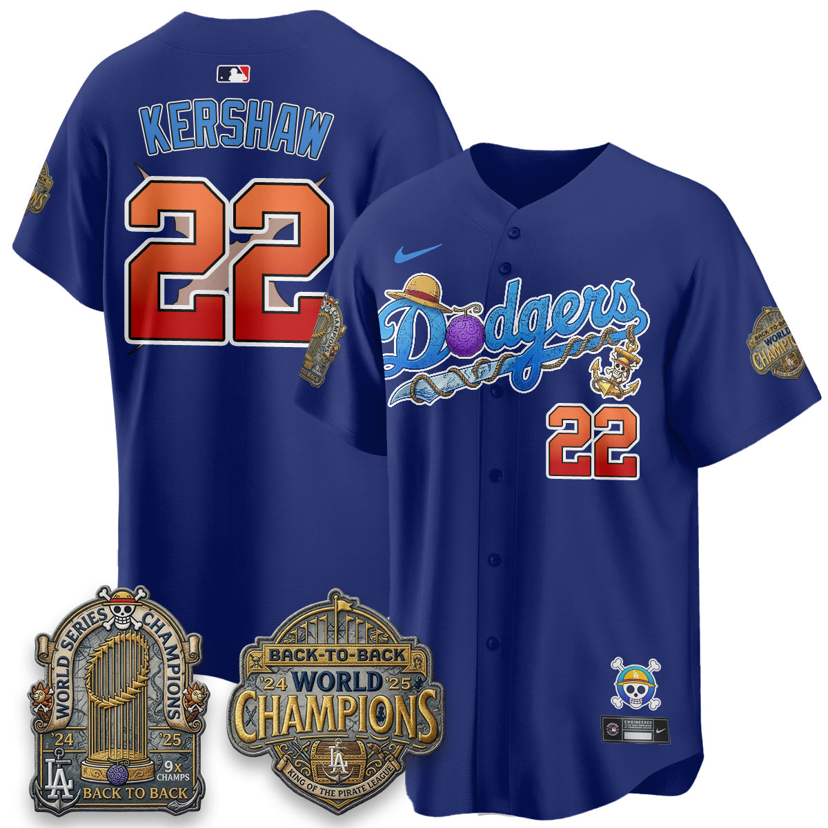Los Angeles Dodgers x OP Japanese Cartoon Vapor Limited Jersey V2- Stitched-Cuztomshoes
