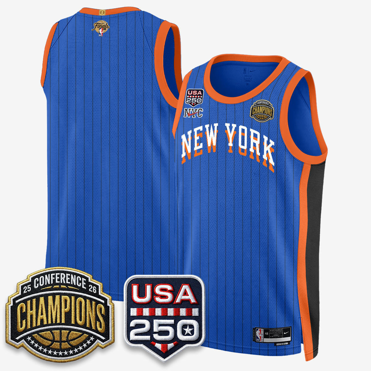New York Knicks 2026 Basketball Eastern Conference Champions City Edition Jersey V2- Stitched-Cuztomshoes