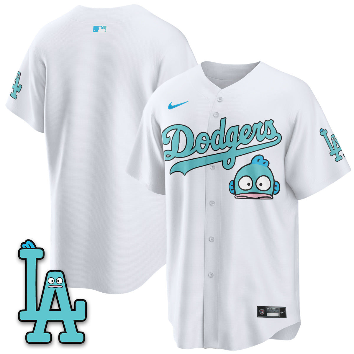 Los Angeles Dodgers x Hangyodon Edition Vapor Jersey- Stitched-Cuztomshoes