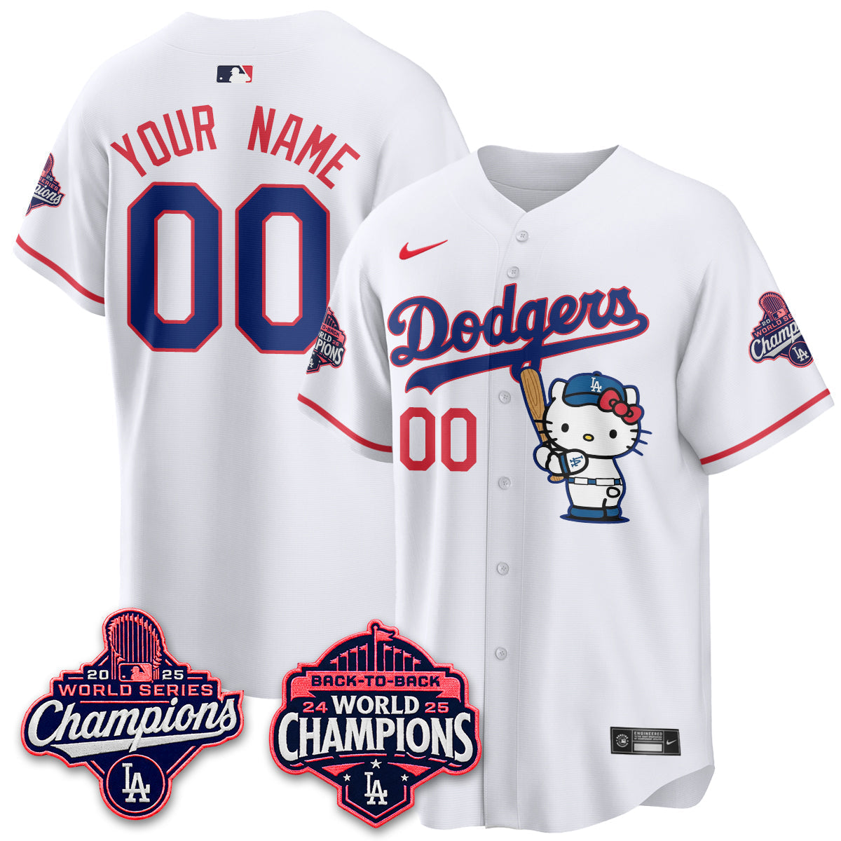 Los Angeles Dodgers x Hello Kitty Night 2026 Vapor Custom Jersey - Stitched
