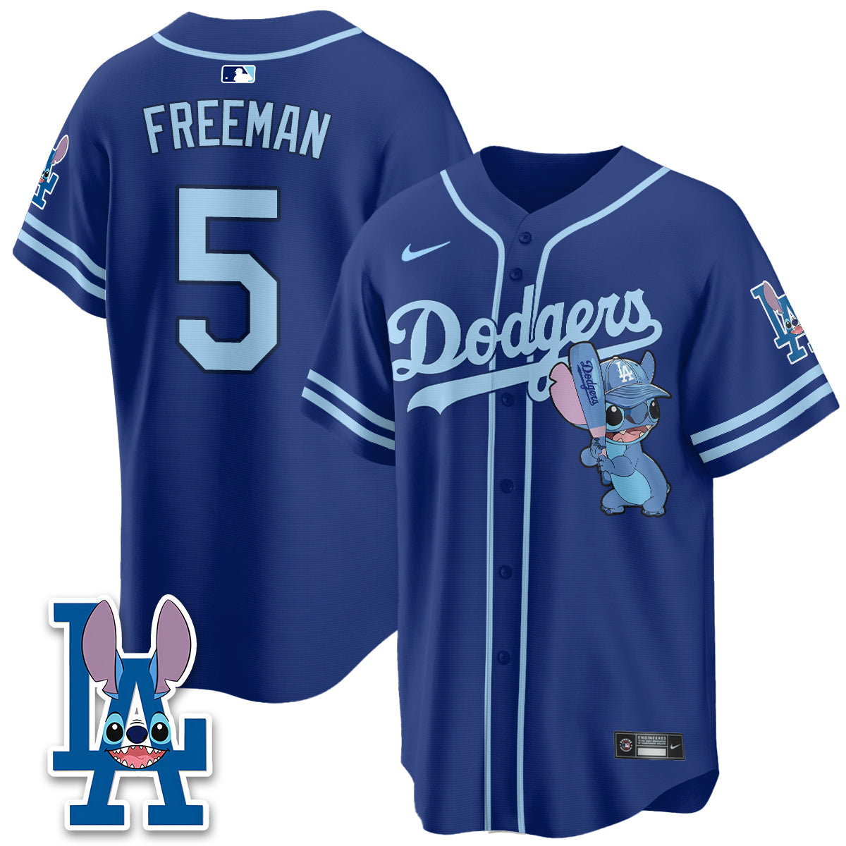 Los Angeles Dodgers x Blue Alien Edition Vapor Jersey - Stitched-Cuztomshoes