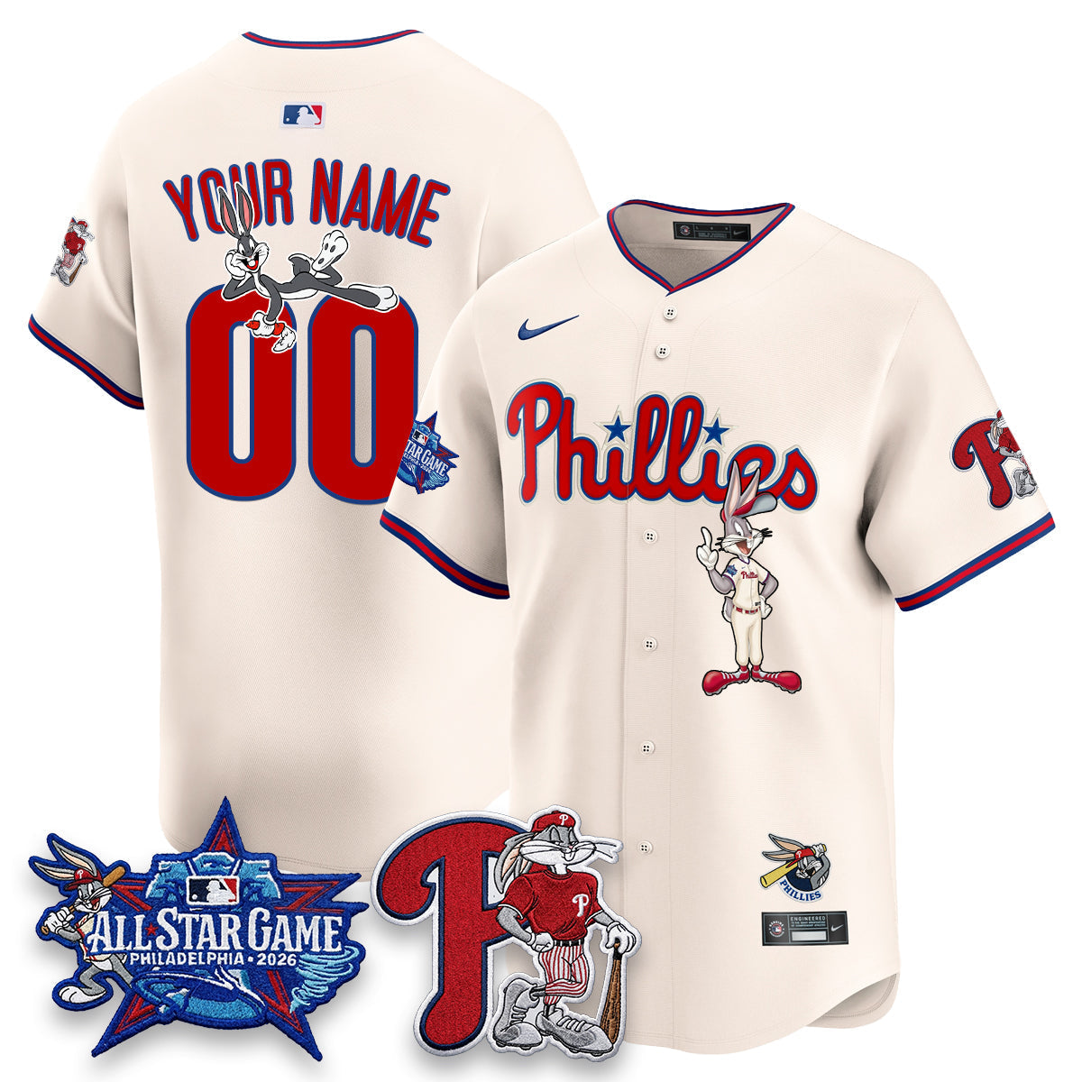 Philadelphia Phillies x Bunny Vapor Premier Limited Custom Jersey - Stitched