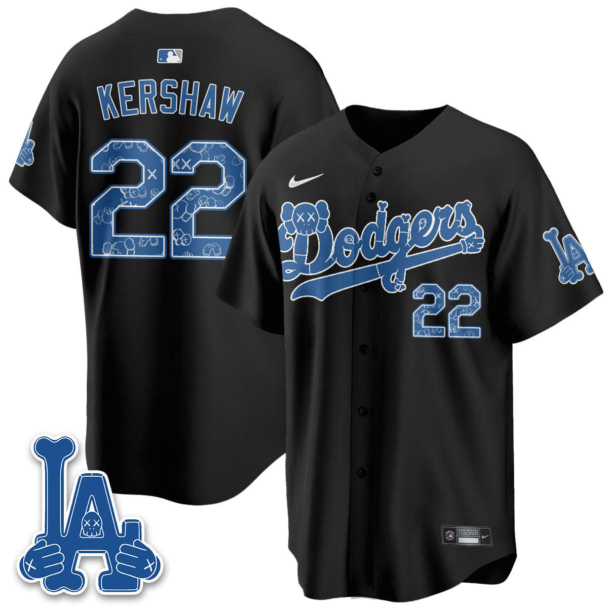 Los Angeles Dodgers x KAWS Edition Vapor Jersey V2- Stitched-Cuztomshoes