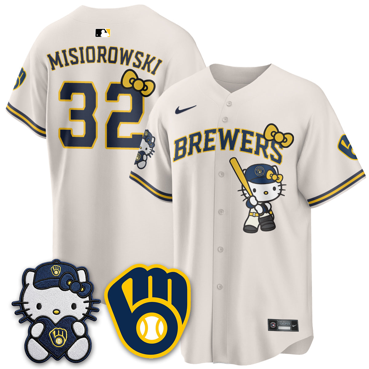 Milwaukee Brewers Meow KT Night Vapor Limited Jersey - Stitched-Cuztomshoes