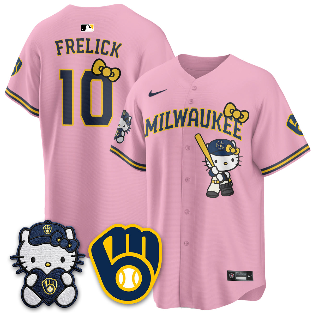 Milwaukee Brewers Meow KT Night Vapor Limited Jersey - Stitched-Cuztomshoes
