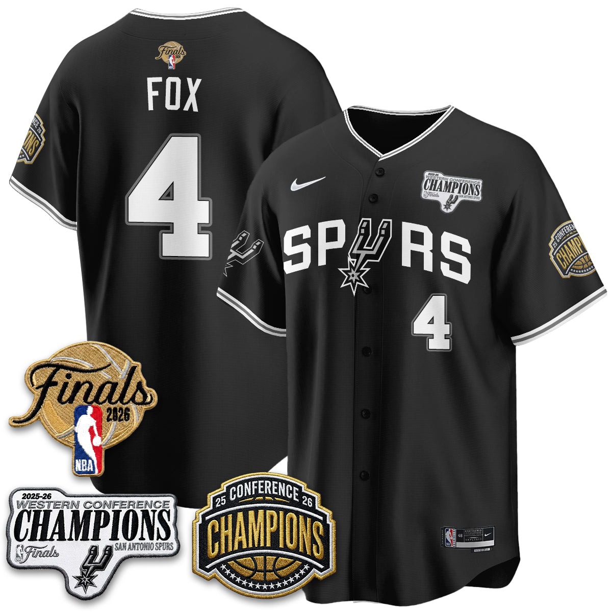 San Antonio Spurs 2026 Basketball Finals Vapor Jersey - Stitched
