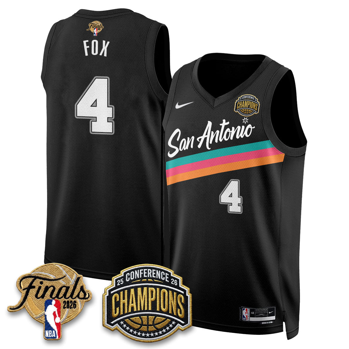 San Antonio Spurs 2026 Basketball  Western Conference Champions Vapor City Edition Jersey - Stitched