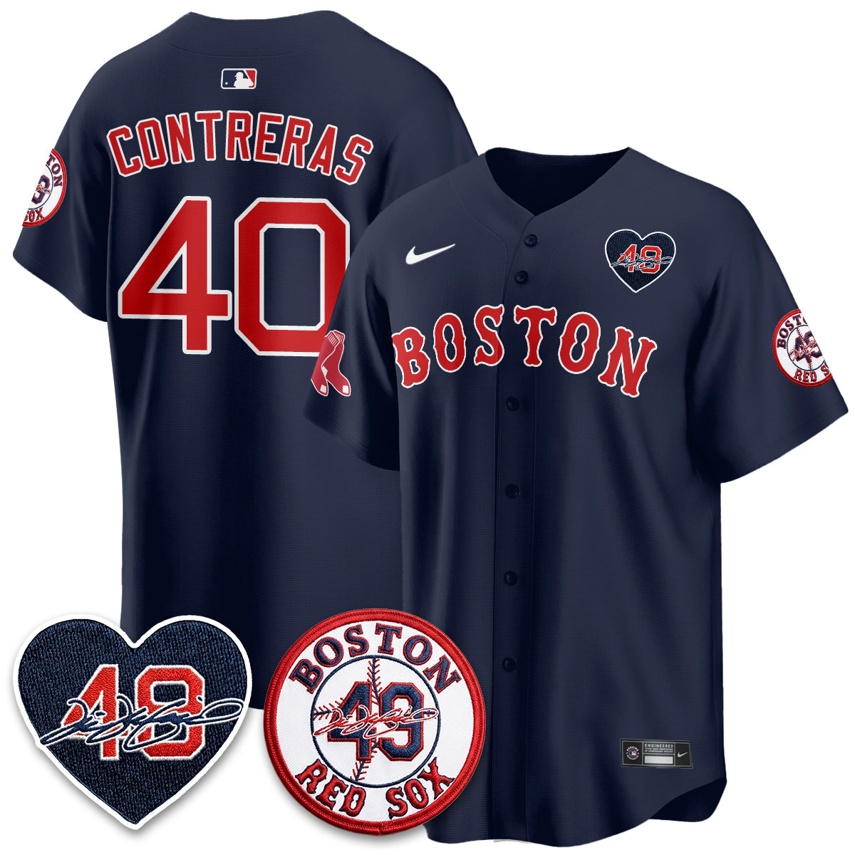 Boston Red Sox Tim Wakefield Memorial Patch Vaper Premier Limited Jersey - Stitched