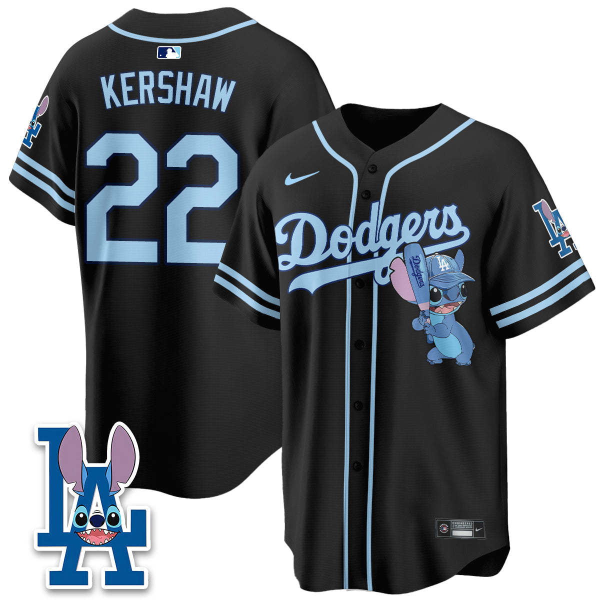 Los Angeles Dodgers x Blue Alien Edition Vapor Jersey - Stitched-Cuztomshoes