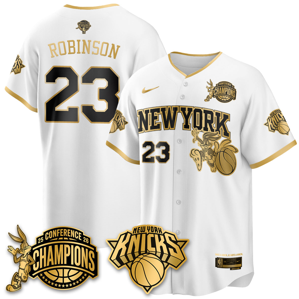 New York Knicks 2026 Basketball Finals x Bunny Vapor Jersey V2- Stitched-Cuztomshoes