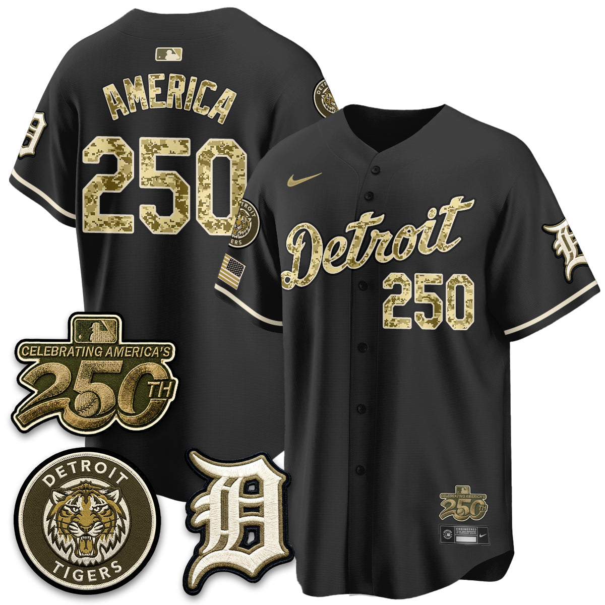 Detroit Tigers 2026 Armed Forces Day Jersey - Stitched