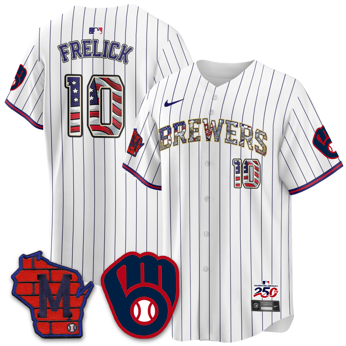 Milwaukee Brewers 2026 Independence Day USA Vapor Limited Jersey - Stitched-Cuztomshoes