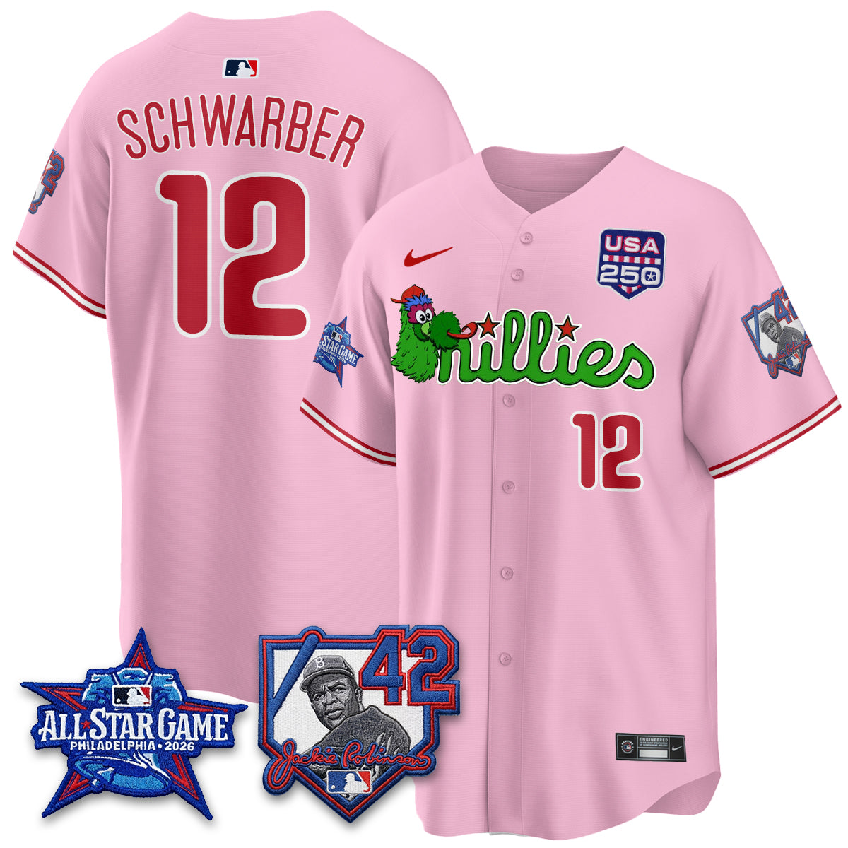 Philadelphia Phillies Phanatic 2026 New Era & 250th USA Vapor Limited Jersey - All Star Game - Stitched