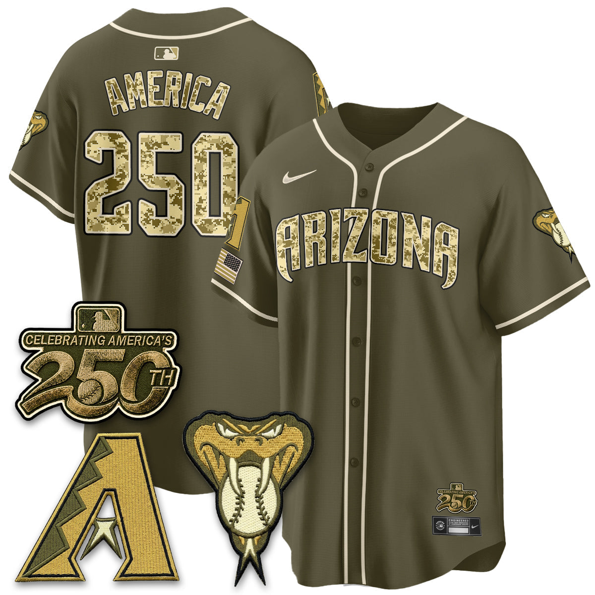Arizona Diamonbacks Salute to Service 2026 Vapor Premier Limited Jersey - Stitched-Cuztomshoes
