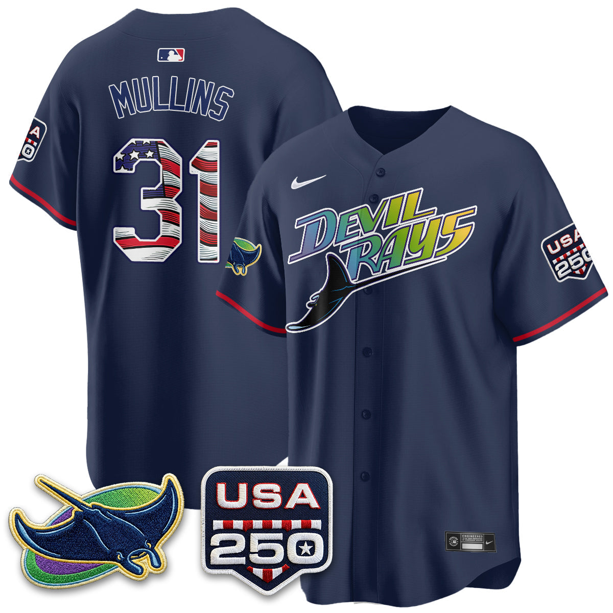 Tampa Bay Rays Independence Day USA 2026 City Connect Vapor Jersey - Stitched