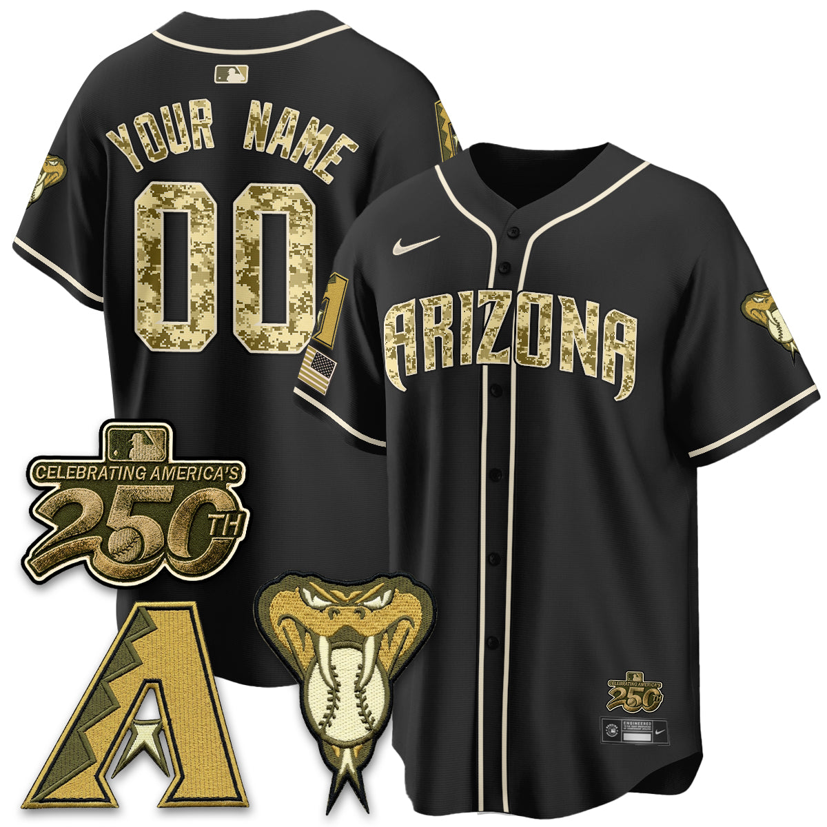 Arizona Diamonbacks Salute to Service 2026 Vapor Premier Limited Custom Jersey - Stitched-Cuztomshoes