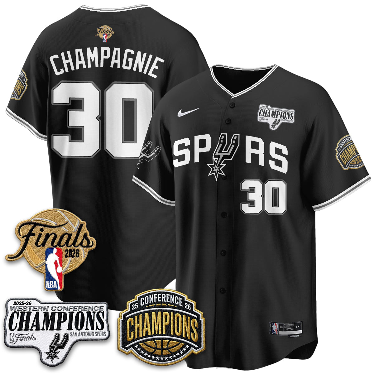 San Antonio Spurs 2026 Basketball Finals Vapor Jersey - Stitched