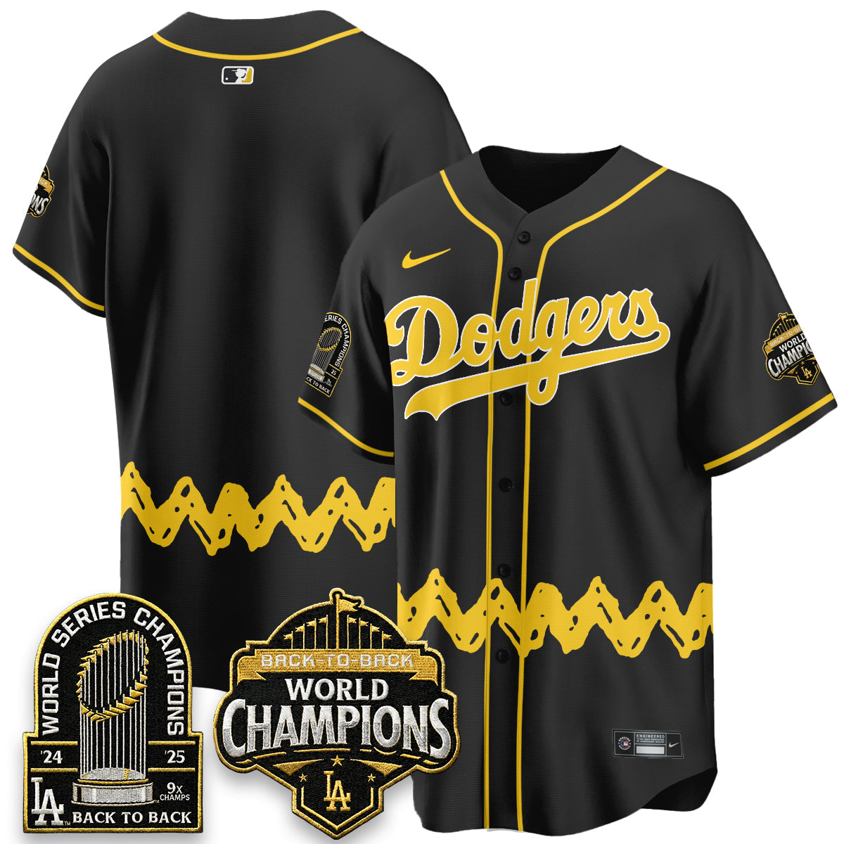 Los Angeles Dodgers x P-nuts Style Vapor Jersey - Stitched-Cuztomshoes