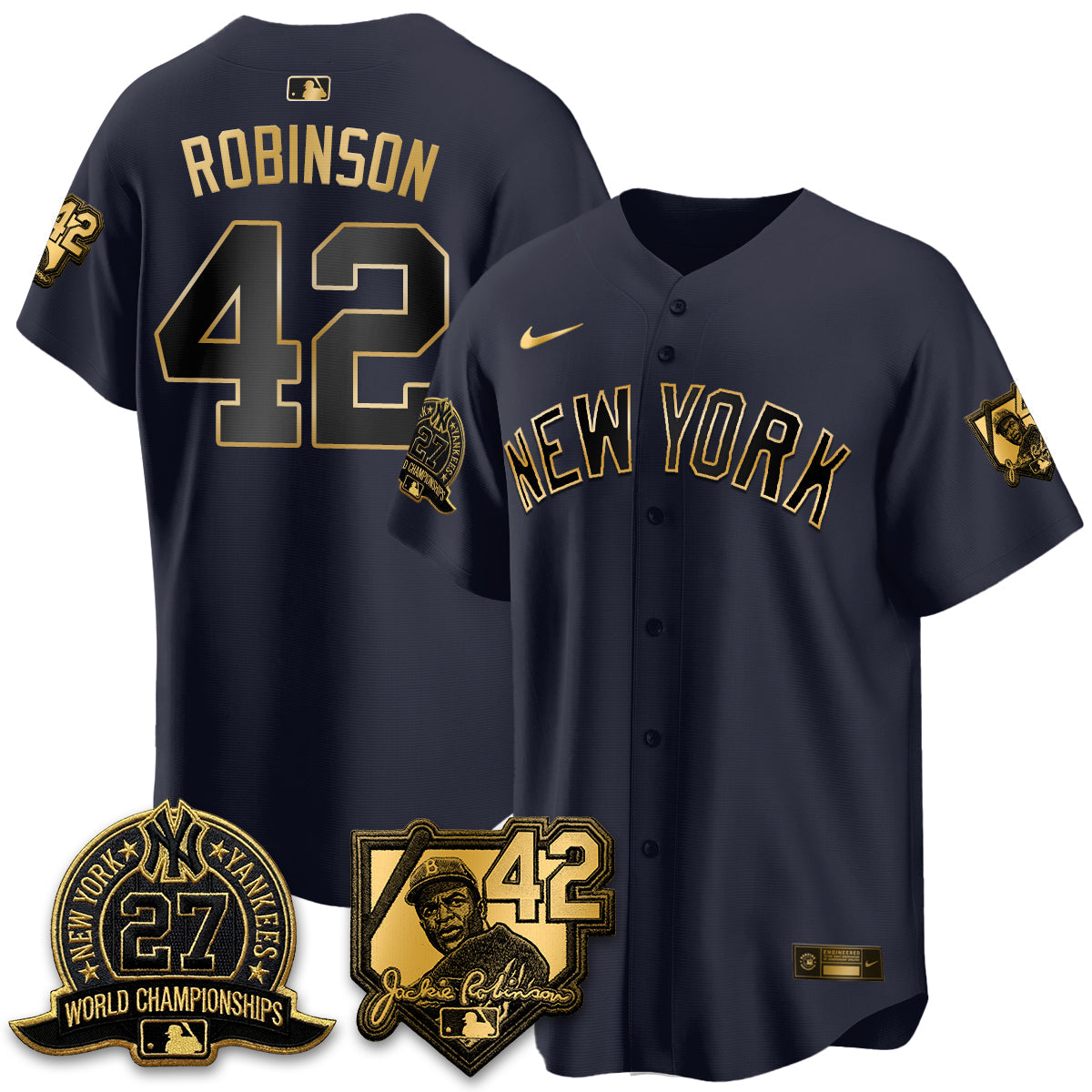 New York Yankees 2026 Jackie Robinson Day Vapor Limited Gold Edition Jersey - Stitched