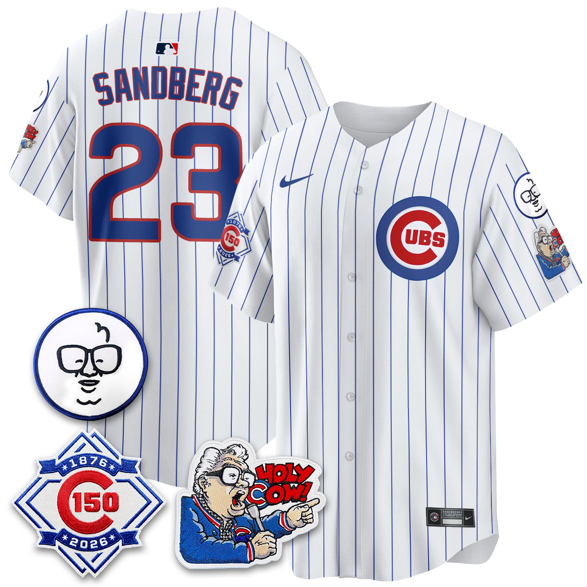 Chicago Cubs 150th Anniversary Harry Caray Holy Cow Vapor Premier Limited Jersey - Stitched V2-Cuztomshoes