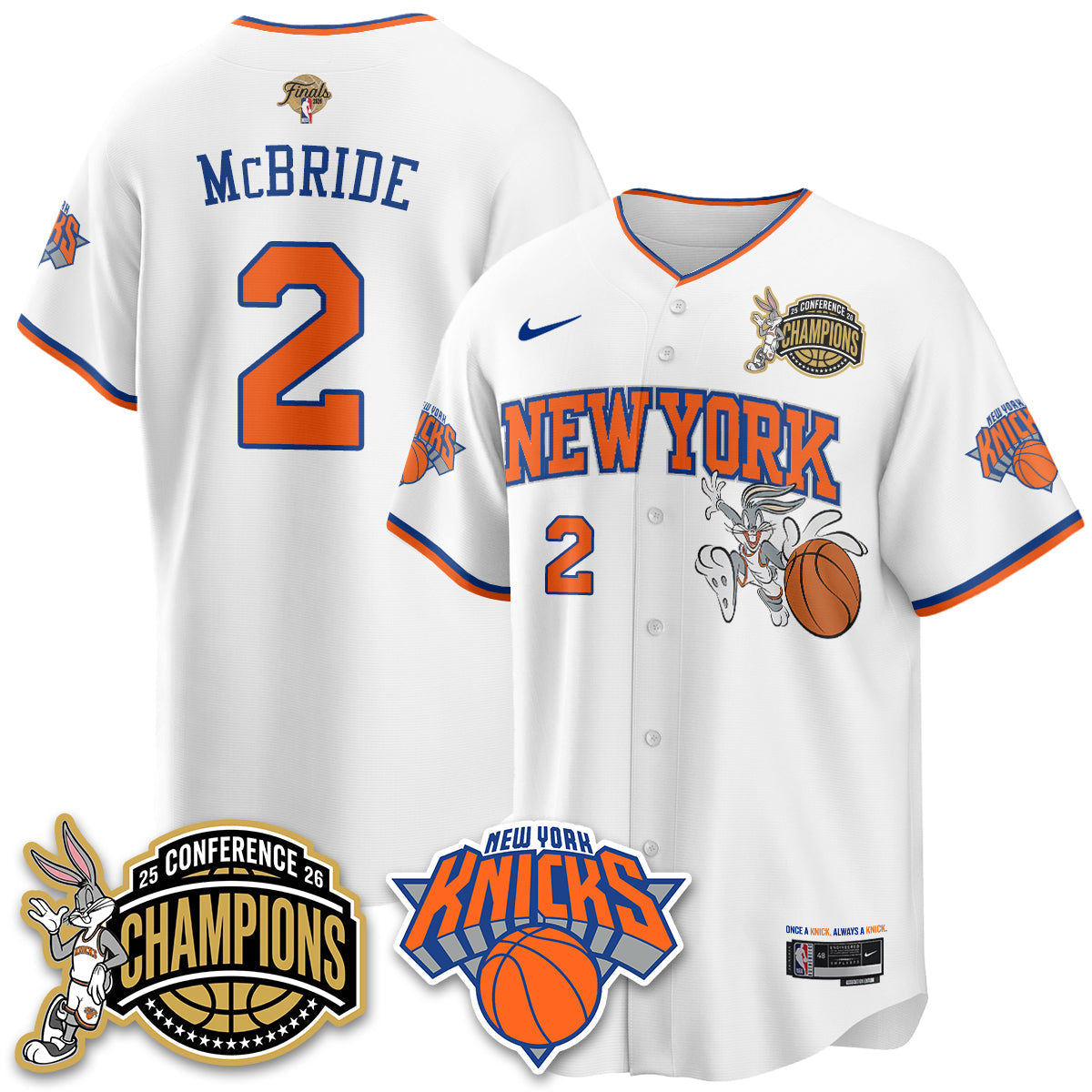 New York Knicks 2026 Basketball Finals x Bunny Vapor Jersey V2- Stitched-Cuztomshoes
