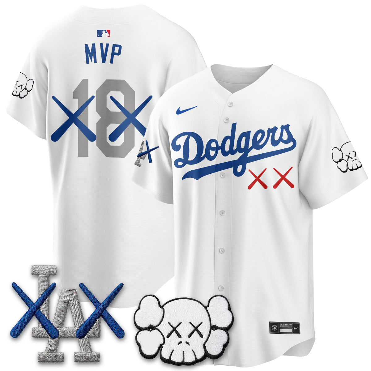 Los Angeles Dodgers x KAWS Edition Vapor Jersey - Stitched-Cuztomshoes