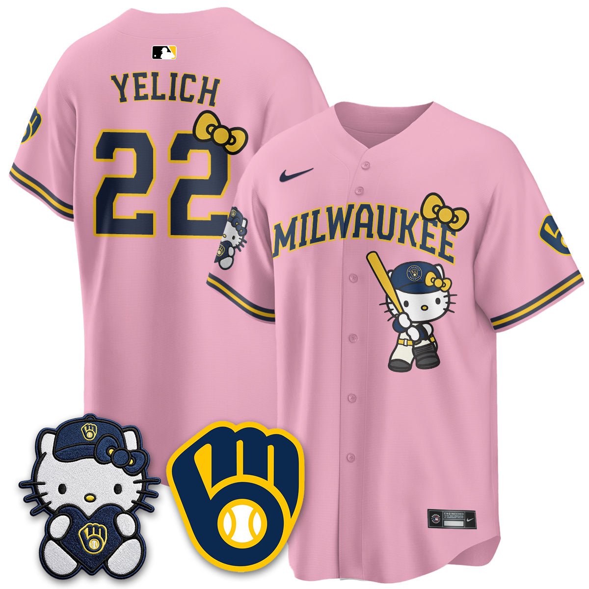 Milwaukee Brewers Meow KT Night Vapor Limited Jersey - Stitched-Cuztomshoes