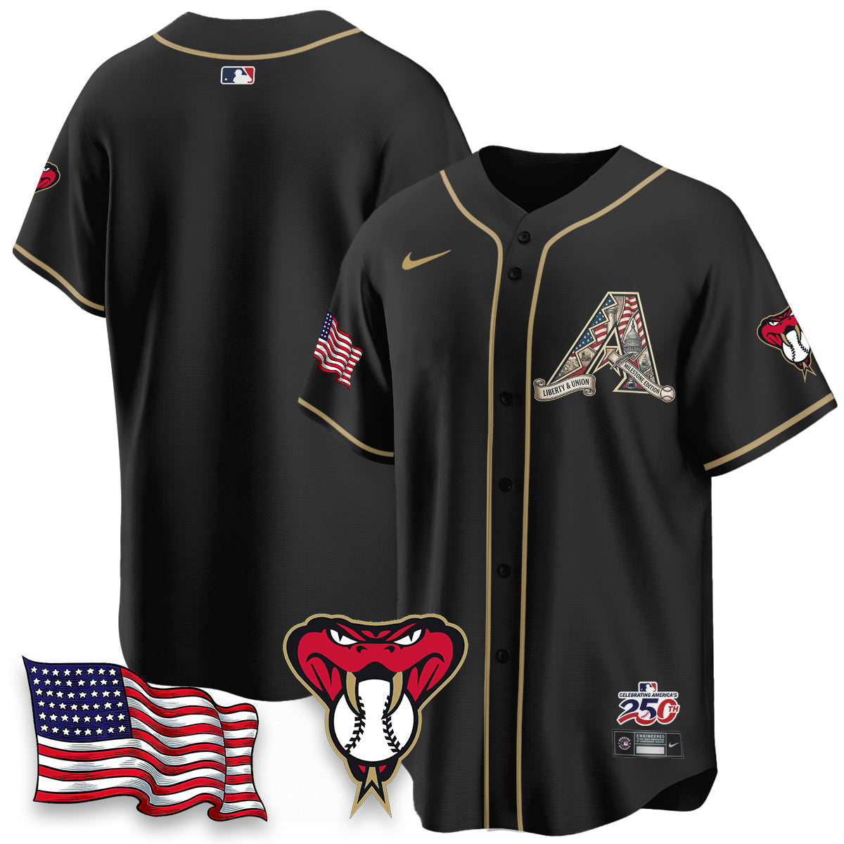 Arizona Diamonbacks 2026 Independence Day USA Vapor Limited Jersey - Stitched-Cuztomshoes