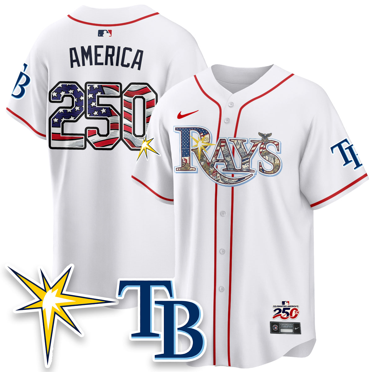 Tampa Bay Rays 2026 Independence Day USA Vapor Limited Jersey - Stitched