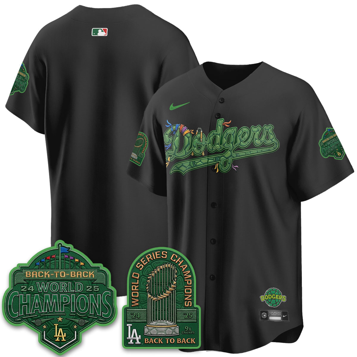 Los Angeles Dodgers x TMNT 2026 Vapor Jersey - Stitched-Cuztomshoes