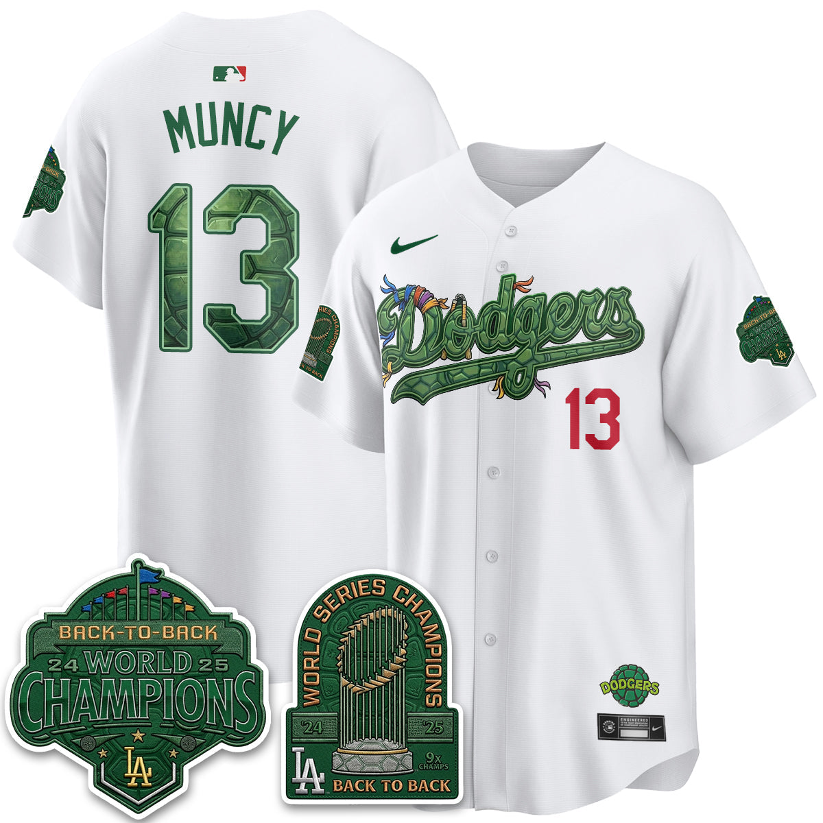 Los Angeles Dodgers x TMNT 2026 Vapor Jersey - Stitched-Cuztomshoes